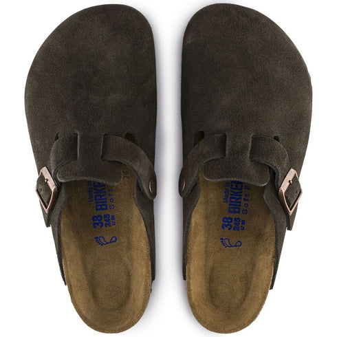 BIRKENSTOCK Boston Mocha Suede Sfb Unisex Slides